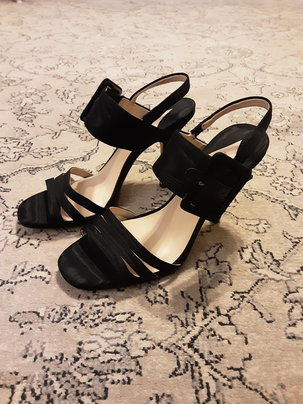 Antonio Melani Black Strappy Buckle Heels
